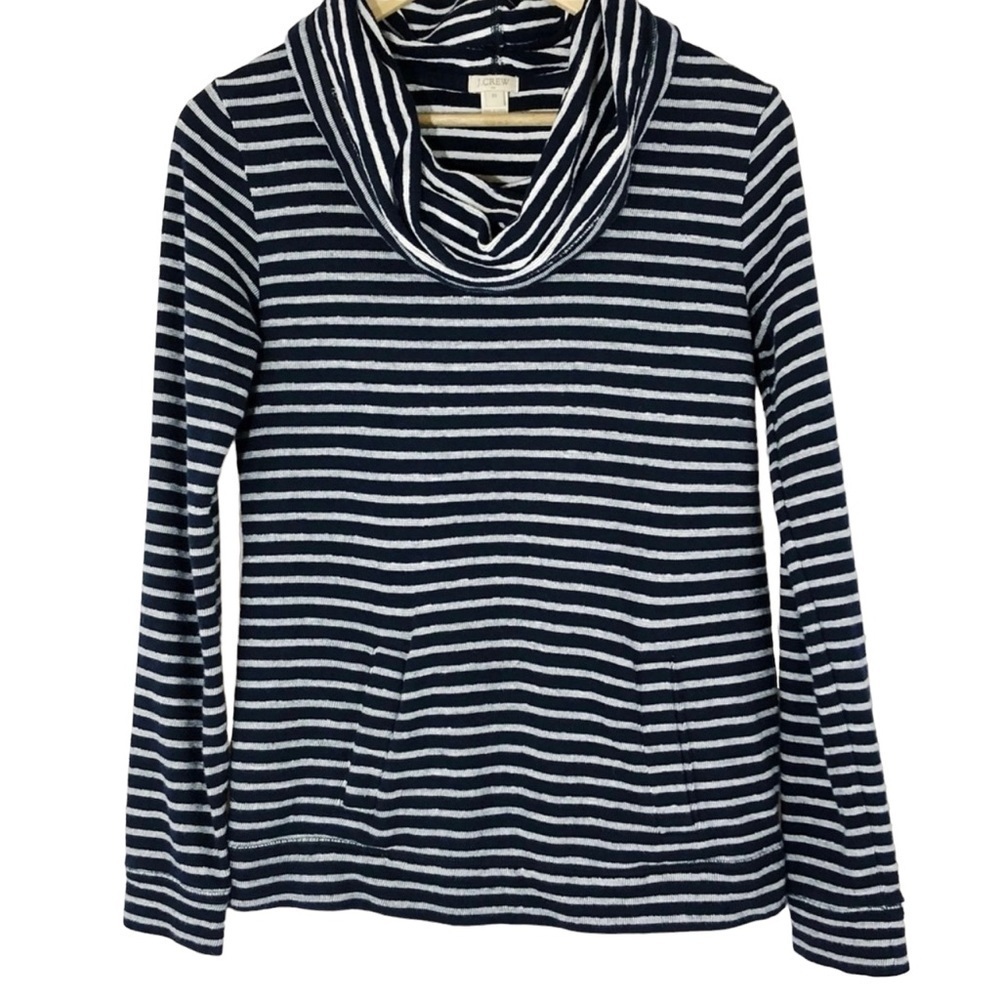 J. Crew Striped Cowl Neck Pullover Sweater